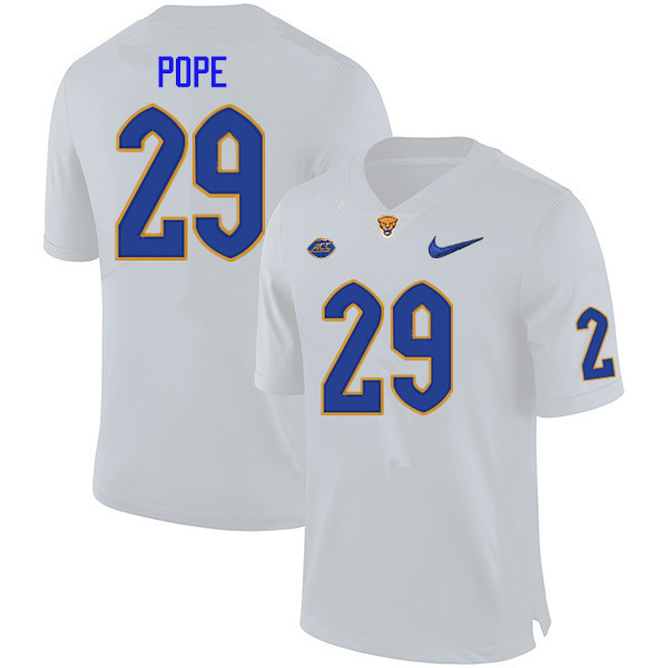 Men #29 Marquan Pope Pitt Panthers College Football Jerseys Sale-White